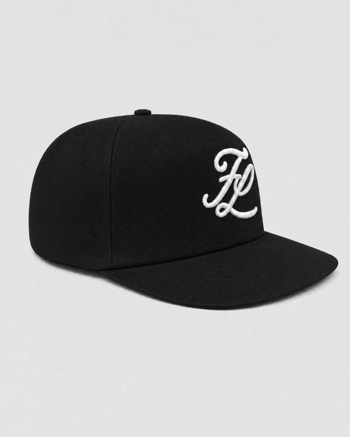 Black cap, three-quarter (colour render)