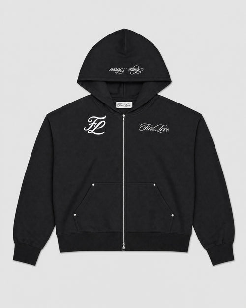 Black hoodie, front