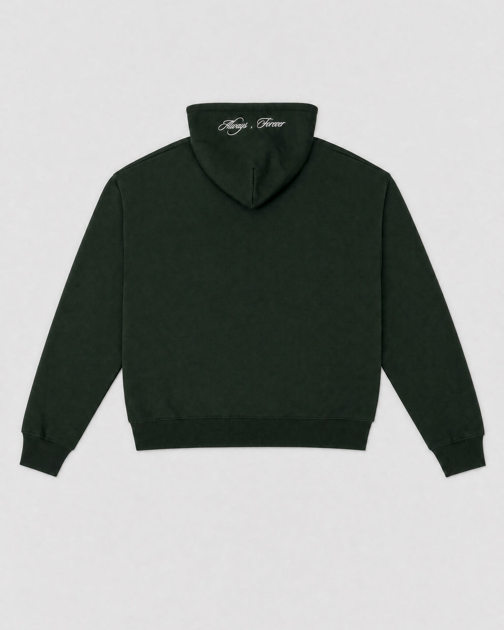 Green hoodie, back (colour render)