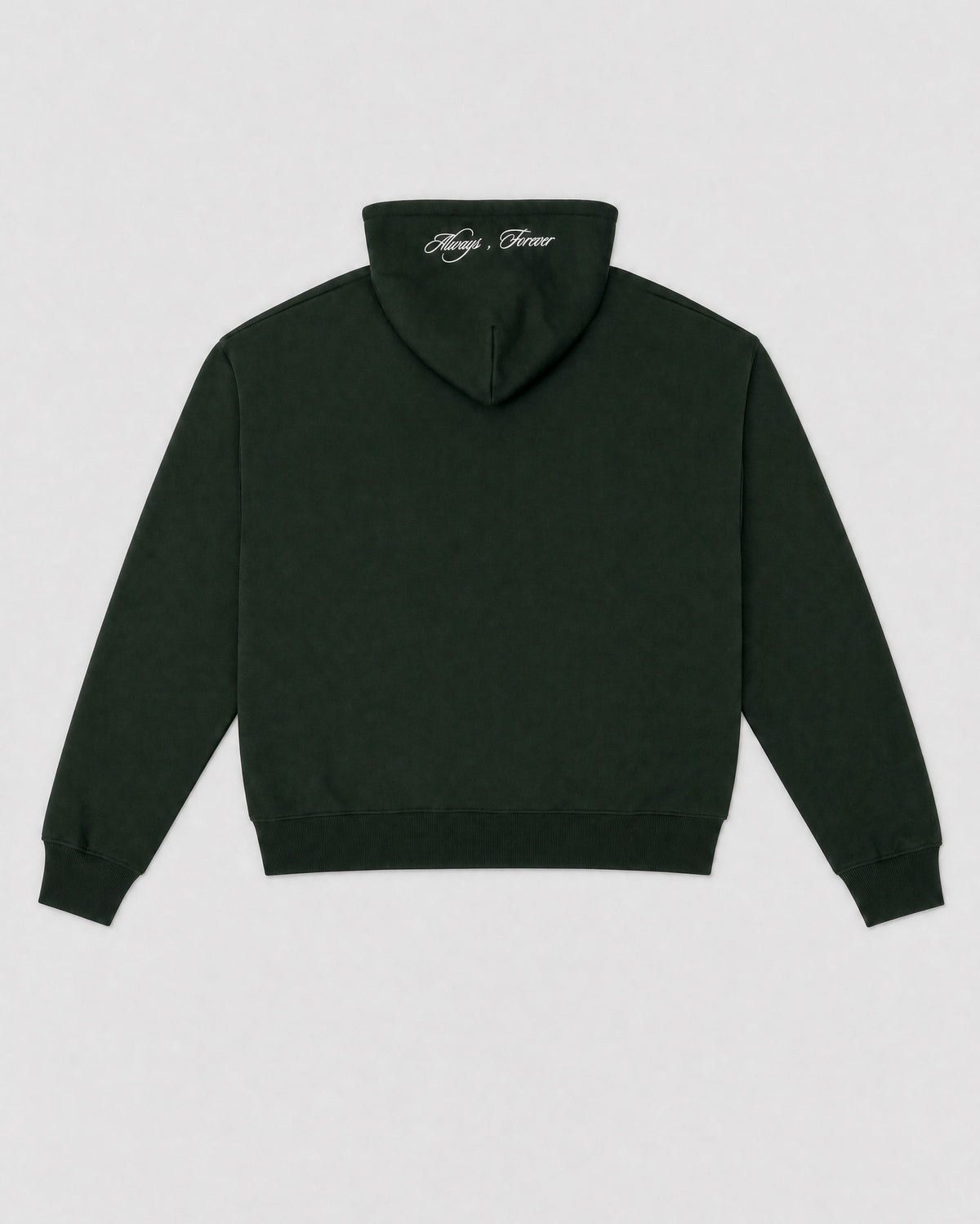 Green hoodie, back (colour render)
