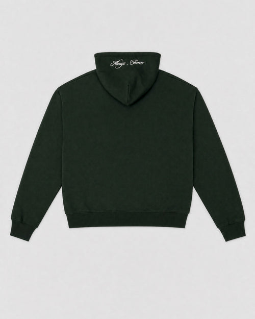 Green hoodie, back (colour render)